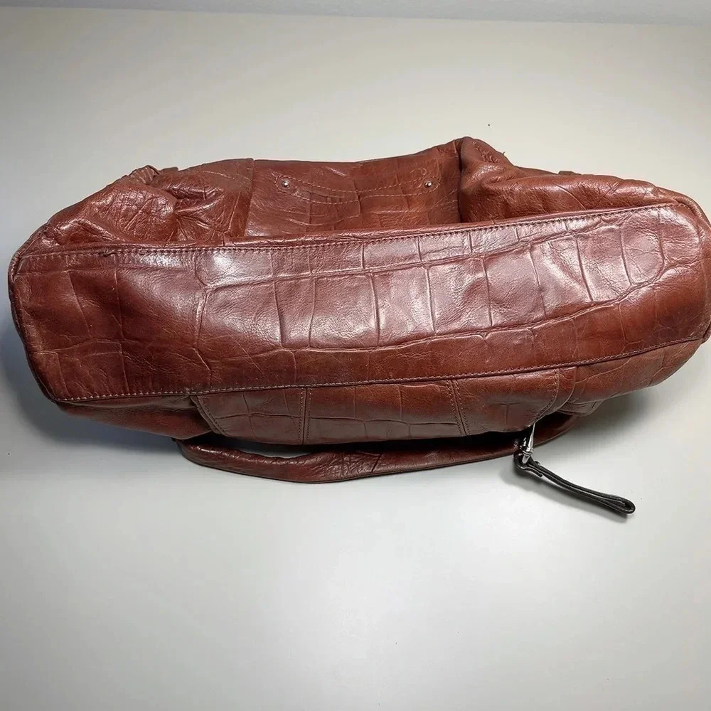 B. MAKOWSKY  | CROC LEATHER SATCHEL BOHO SHOULDER BAG - Picture 14 of 14